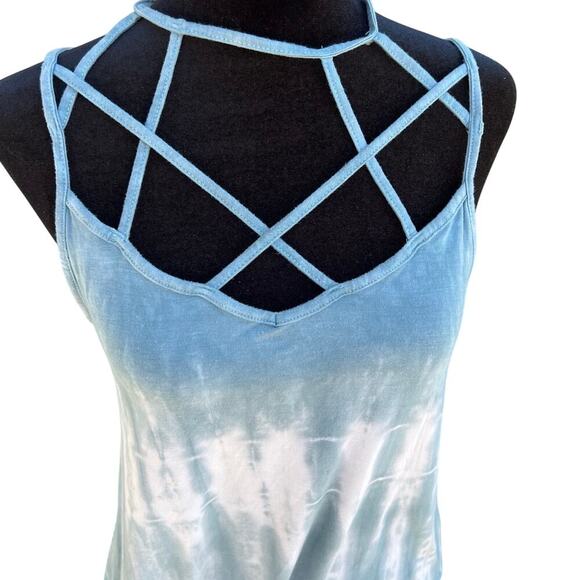 American Eagle soft & sexy teal and white women’s tank top size M - Picture 1 of 5